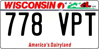 WI license plate 778VPT