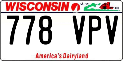 WI license plate 778VPV
