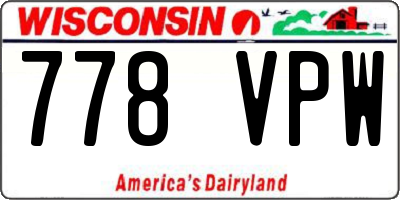 WI license plate 778VPW