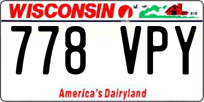WI license plate 778VPY