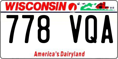 WI license plate 778VQA