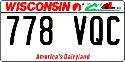 WI license plate 778VQC