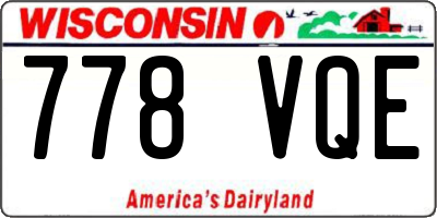WI license plate 778VQE