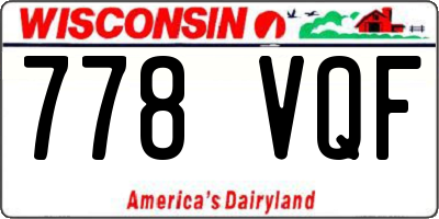 WI license plate 778VQF
