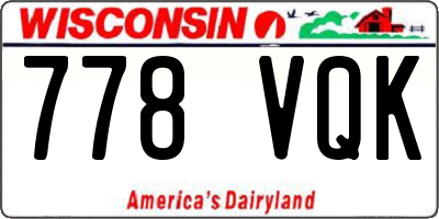 WI license plate 778VQK