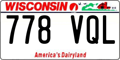 WI license plate 778VQL