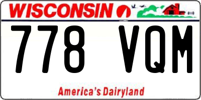 WI license plate 778VQM