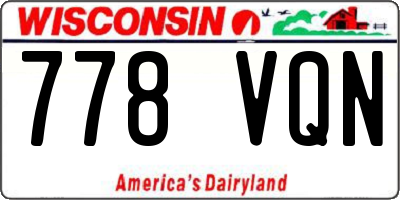WI license plate 778VQN