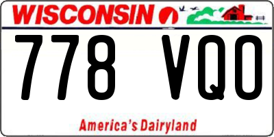 WI license plate 778VQO