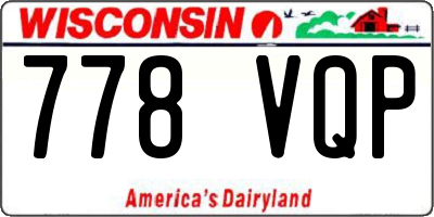 WI license plate 778VQP