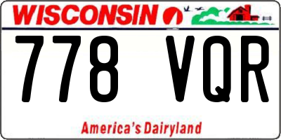 WI license plate 778VQR