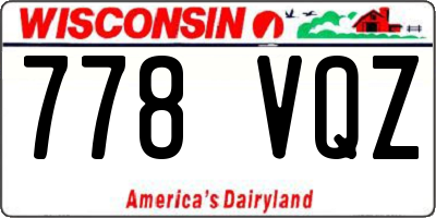 WI license plate 778VQZ