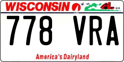 WI license plate 778VRA