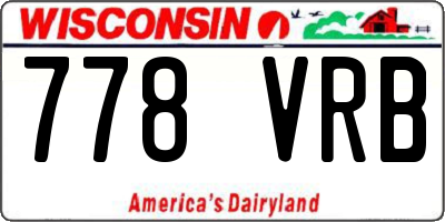 WI license plate 778VRB