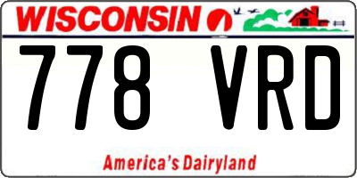 WI license plate 778VRD