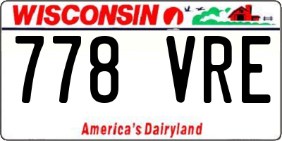 WI license plate 778VRE