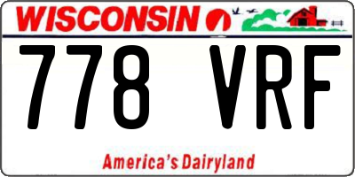 WI license plate 778VRF