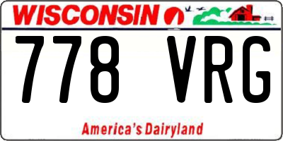 WI license plate 778VRG