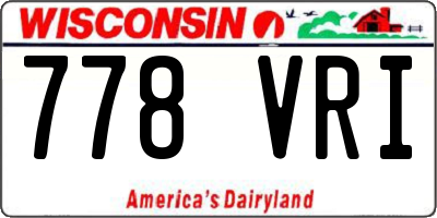 WI license plate 778VRI