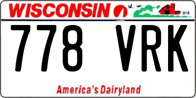 WI license plate 778VRK