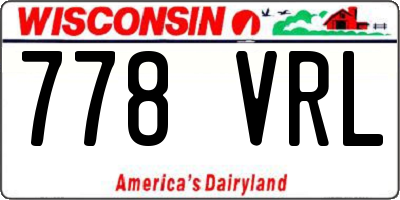 WI license plate 778VRL