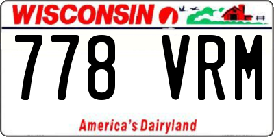 WI license plate 778VRM