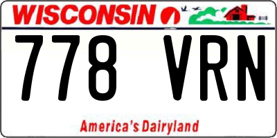 WI license plate 778VRN