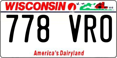 WI license plate 778VRO