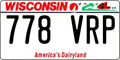 WI license plate 778VRP