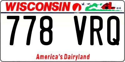 WI license plate 778VRQ