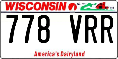 WI license plate 778VRR