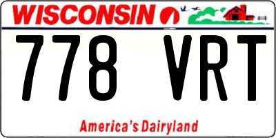 WI license plate 778VRT