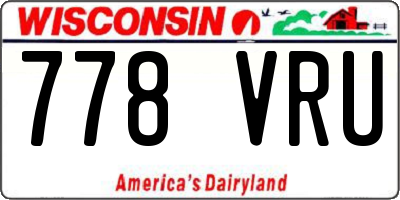 WI license plate 778VRU