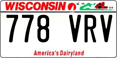 WI license plate 778VRV
