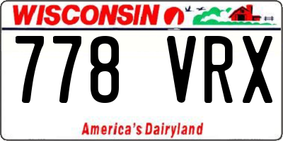 WI license plate 778VRX