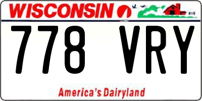 WI license plate 778VRY