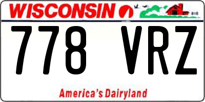 WI license plate 778VRZ