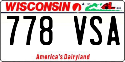WI license plate 778VSA