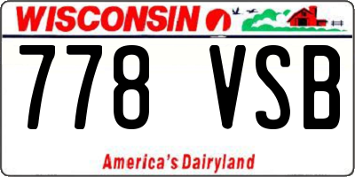 WI license plate 778VSB