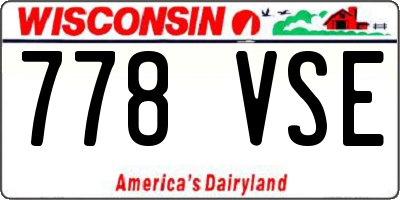 WI license plate 778VSE