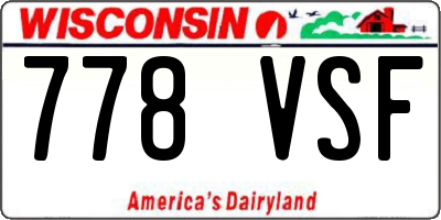 WI license plate 778VSF