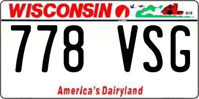 WI license plate 778VSG