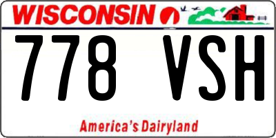 WI license plate 778VSH