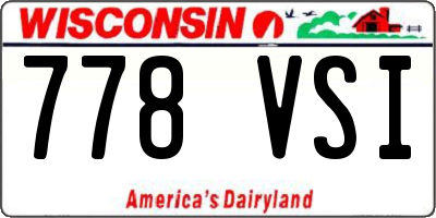 WI license plate 778VSI