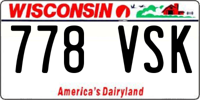 WI license plate 778VSK