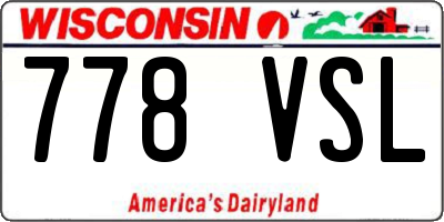 WI license plate 778VSL