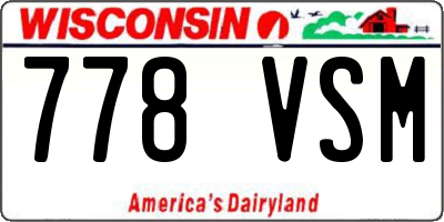 WI license plate 778VSM