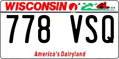 WI license plate 778VSQ