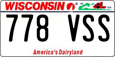 WI license plate 778VSS