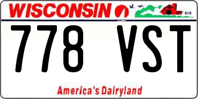 WI license plate 778VST